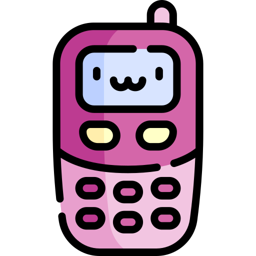 teléfono de mano Kawaii Lineal color icono