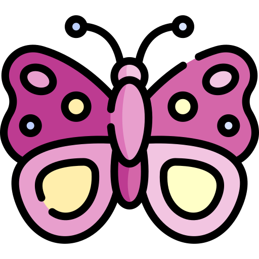 borboleta Kawaii Lineal color Ícone