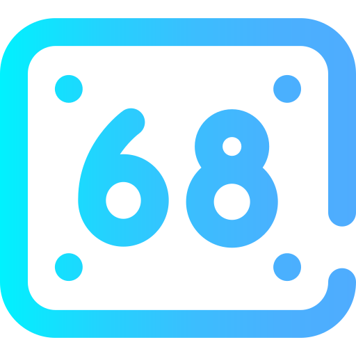 sesenta y ocho Super Basic Omission Gradient icono
