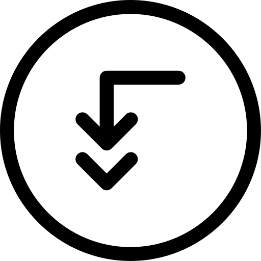 左下矢印 Generic black outline icon