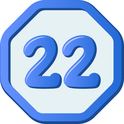 Двадцать два Generic color fill иконка