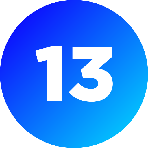 número 13 Generic gradient fill icono