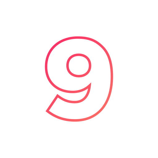 nummer 9 Generic gradient outline icoon