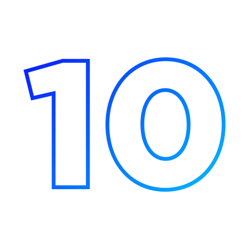 Number 10 Generic gradient outline icon