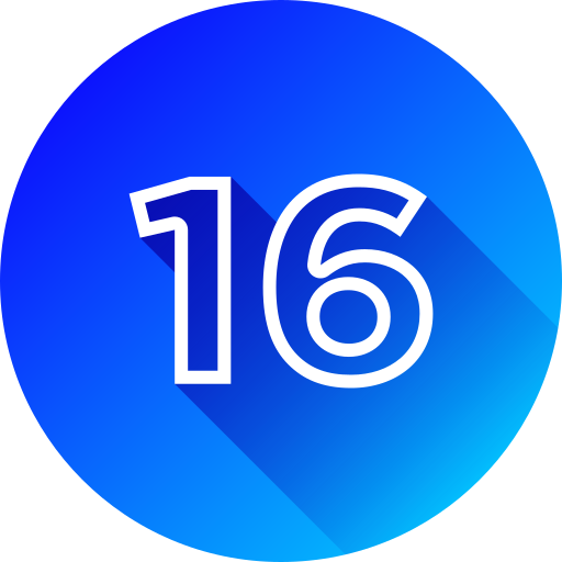 nummer 16 Generic gradient fill icon