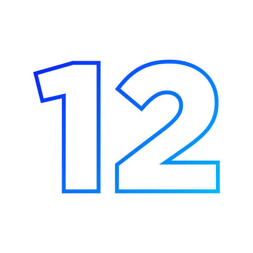 numero 12 Generic gradient outline icona