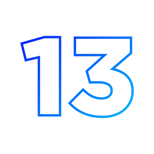 Number 13 Generic gradient outline icon
