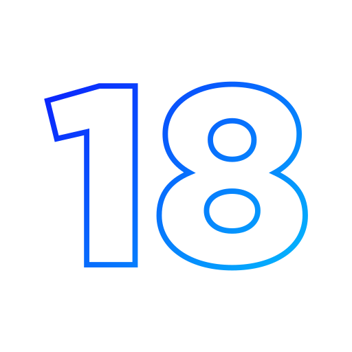 Number 18 Generic gradient outline icon