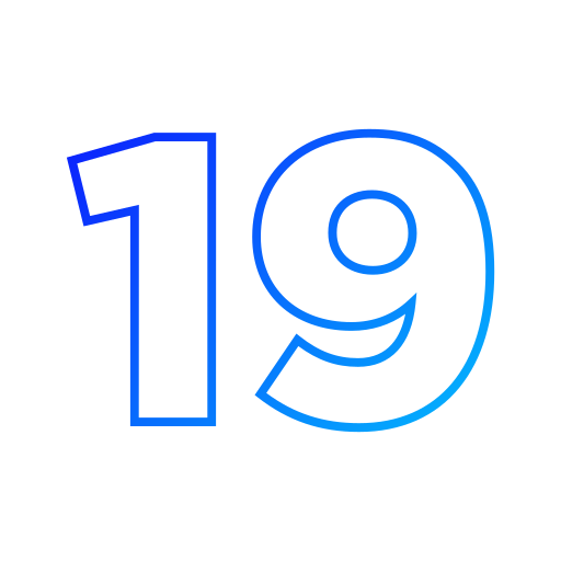 número 19 Generic gradient outline Ícone