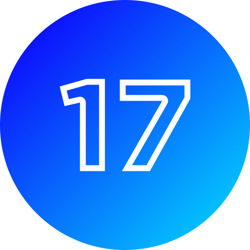 numer 17 Generic gradient fill ikona