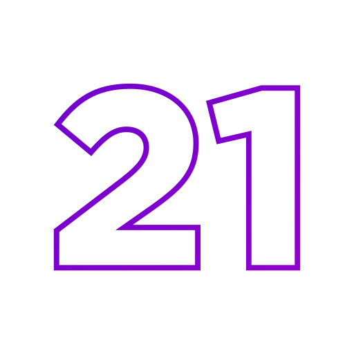 Number 21 Generic gradient outline icon