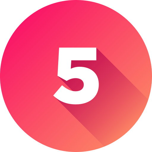 Number 5 Generic gradient fill icon