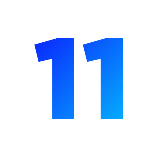 número 11 Generic gradient fill icono
