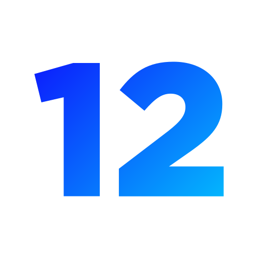 numer 12 Generic gradient fill ikona
