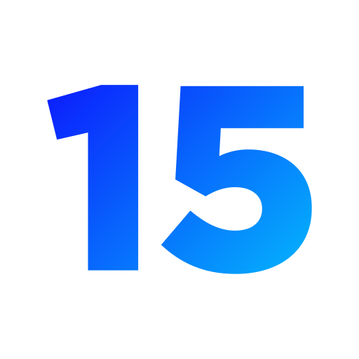 nummer 15 Generic gradient fill icon