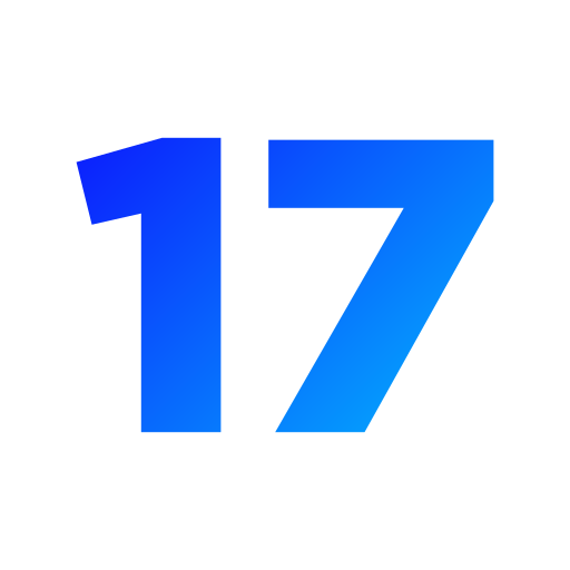 Number 17 Generic gradient fill icon