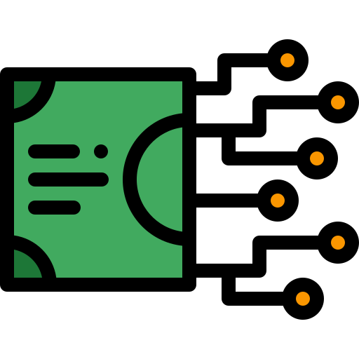 dinero Detailed Rounded Lineal color icono