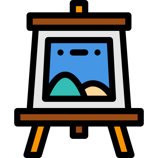 Easel Detailed Rounded Lineal color icon