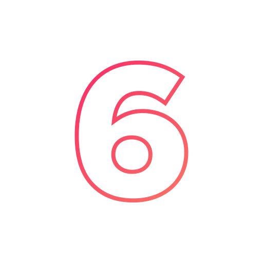 numero 6 Generic gradient outline icona