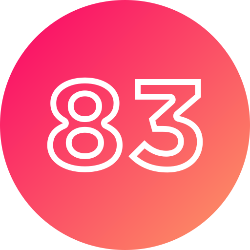numer 83 Generic gradient fill ikona