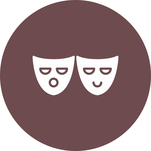 theater maskers Generic color fill icoon