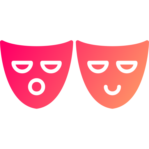 theater maskers Generic gradient fill icoon
