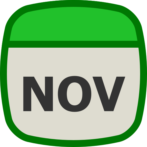 November Generic color lineal-color icon