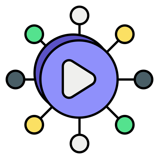 publicidad en vídeo Generic color lineal-color icono
