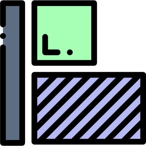 正方形 Detailed Rounded Lineal color icon