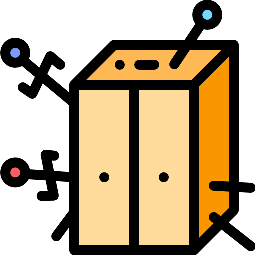 箱 Detailed Rounded Lineal color icon