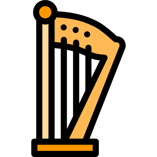 Harp Detailed Rounded Lineal color icon