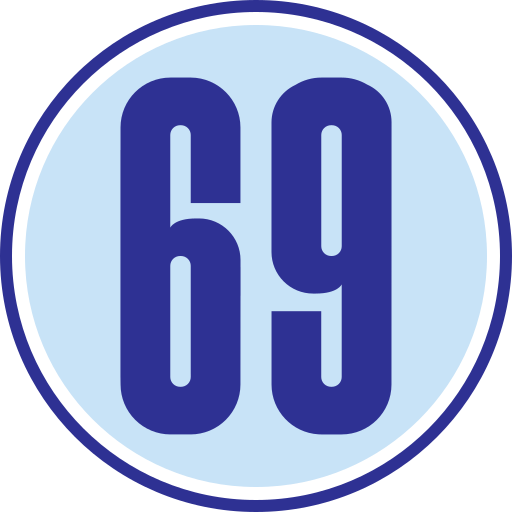 sześćdziesiąt dziewięć Generic color fill ikona
