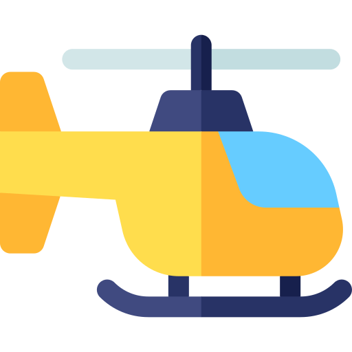 helicóptero Basic Rounded Flat Ícone