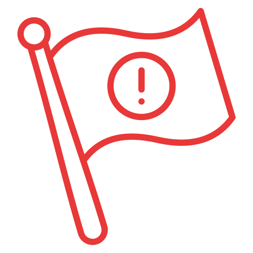 bandiera di avvertimento Generic color outline icona