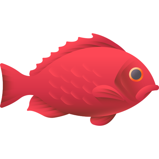ryba lucjan czerwony 3D Color ikona