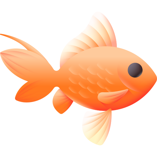 pesce rosso 3D Color icona