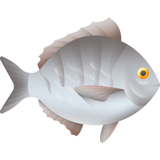 White bream fish 3D Color icon