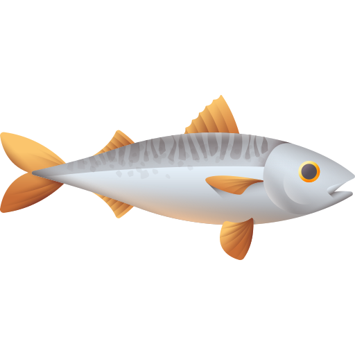 kopvoorn makreel vis 3D Color icoon