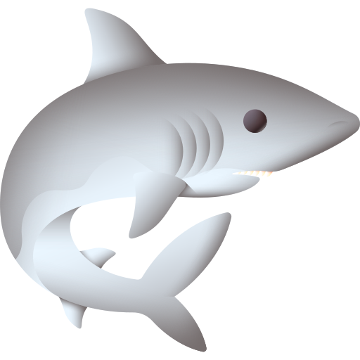 tiburón 3D Color icono