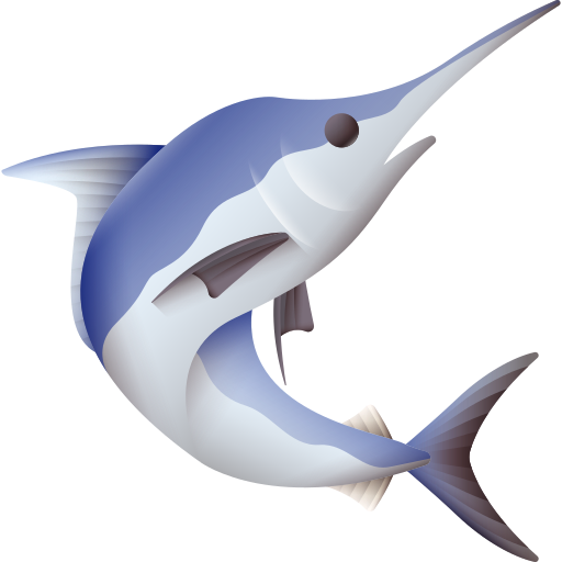 blauer marlin 3D Color icon