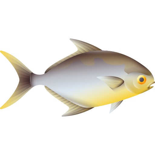 pez pámpano 3D Color icono