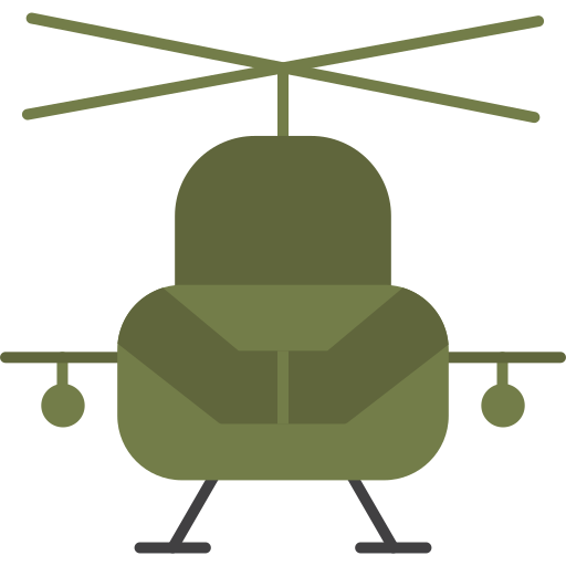 Military helicopter Generic color fill icon