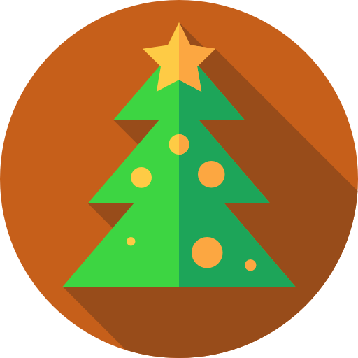 árbol de navidad Flat Circular Flat icono