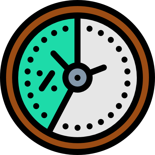 hora Detailed Rounded Lineal color icono