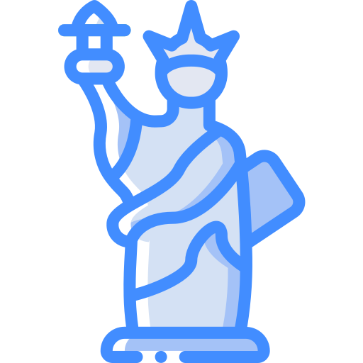 Statue of liberty Basic Miscellany Blue icon