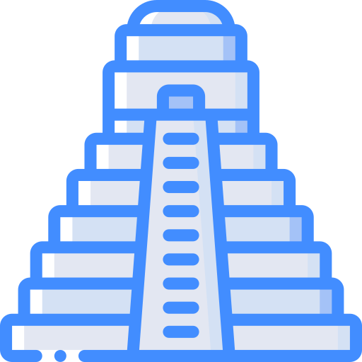 azteekse piramide Basic Miscellany Blue icoon