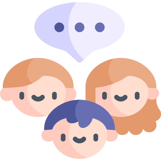 Group discussion Kawaii Flat icon