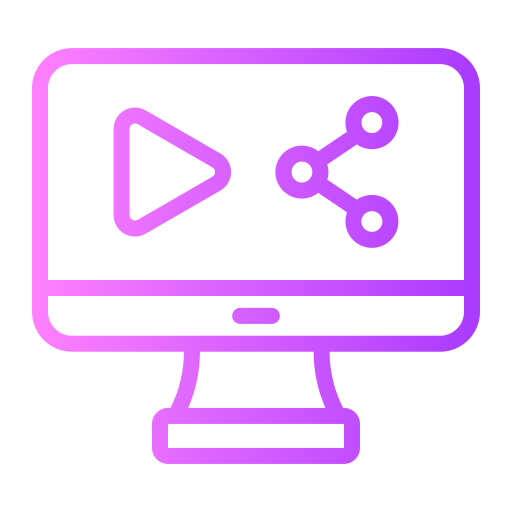 Video sharing Generic gradient outline icon