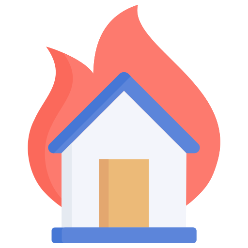 casa in fiamme Generic color fill icona
