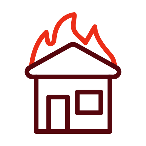 płonący dom Generic color outline ikona
